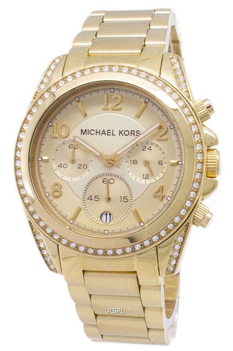 michael kors gold runway chronograph watch|Michael Kors runway watch slim.